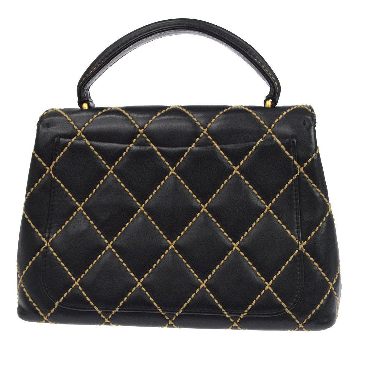 Borsa Chanel Wild Stitch Vintage in Pelle di Vitello Nera