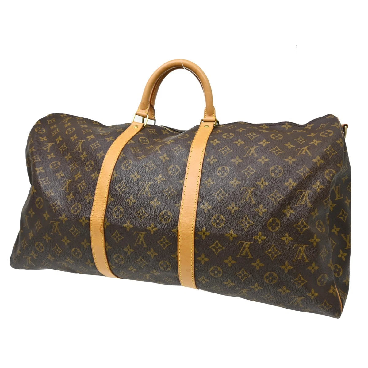 Borsa Louis Vuitton Keepall Bandoulière 60 Vintage da Viaggio in Tela Monogram – foto 2