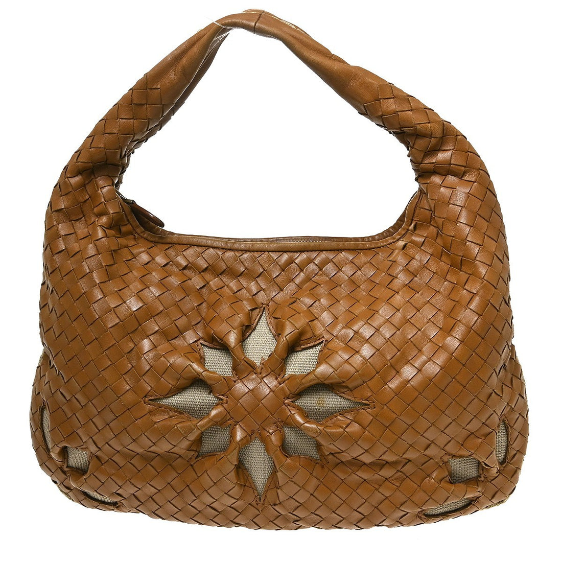 Bottega Veneta Hobo Intrecciato in Pelle Marrone Vintage