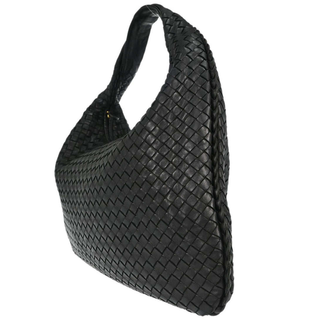 Bottega Veneta Hobo Intrecciato in Pelle Nera Vintage