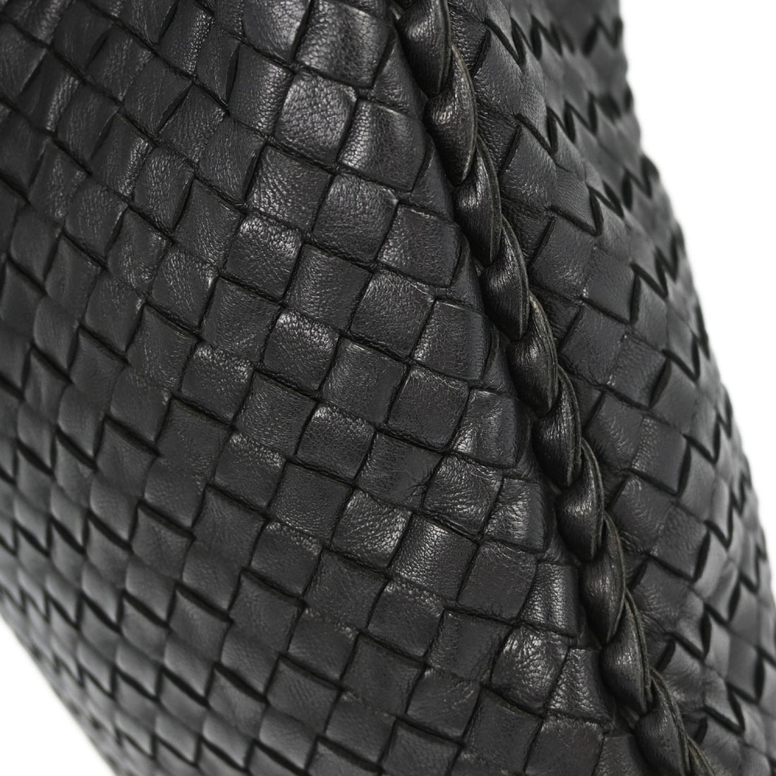 Bottega Veneta Hobo Intrecciato in Pelle Nera Vintage