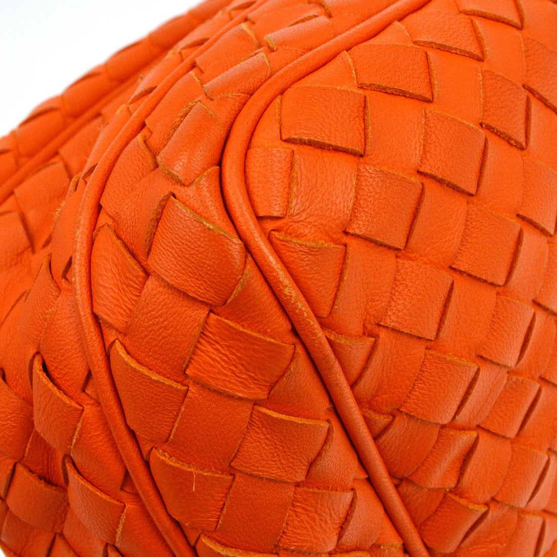 Bottega Veneta Intrecciato in Pelle di Agnello Intrecciata Arancione Vintage