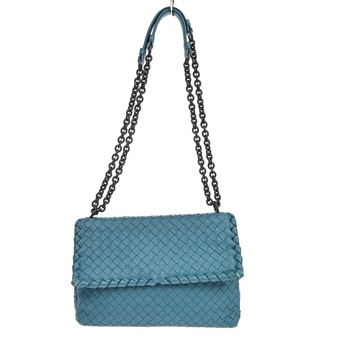 Bottega Veneta Intrecciato in Pelle di Agnello Blu Vintage