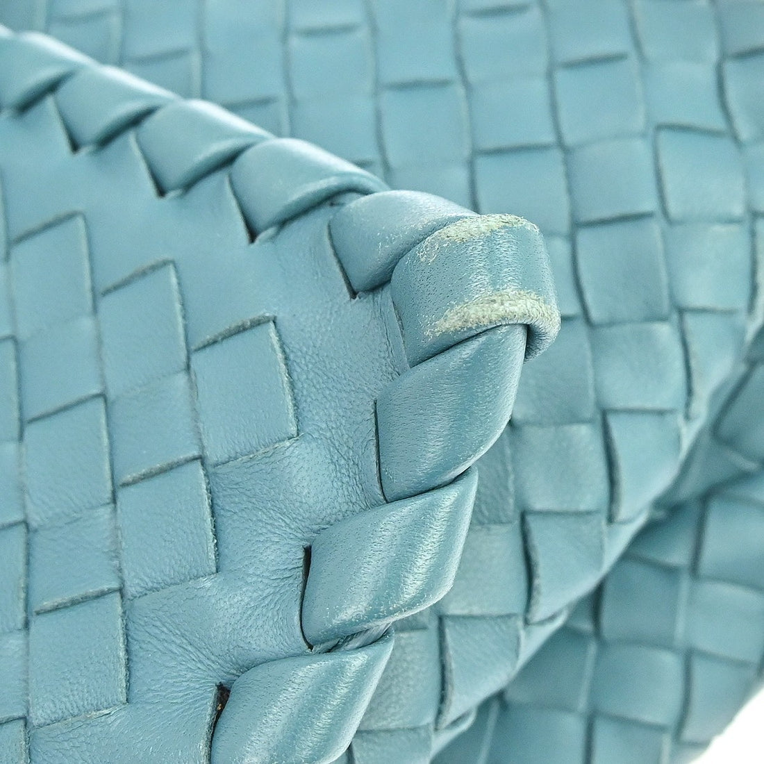 Bottega Veneta Intrecciato in Pelle di Agnello Blu Vintage
