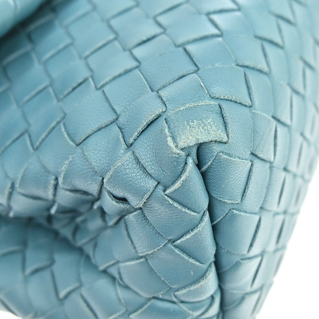 Bottega Veneta Intrecciato in Pelle di Agnello Blu Vintage