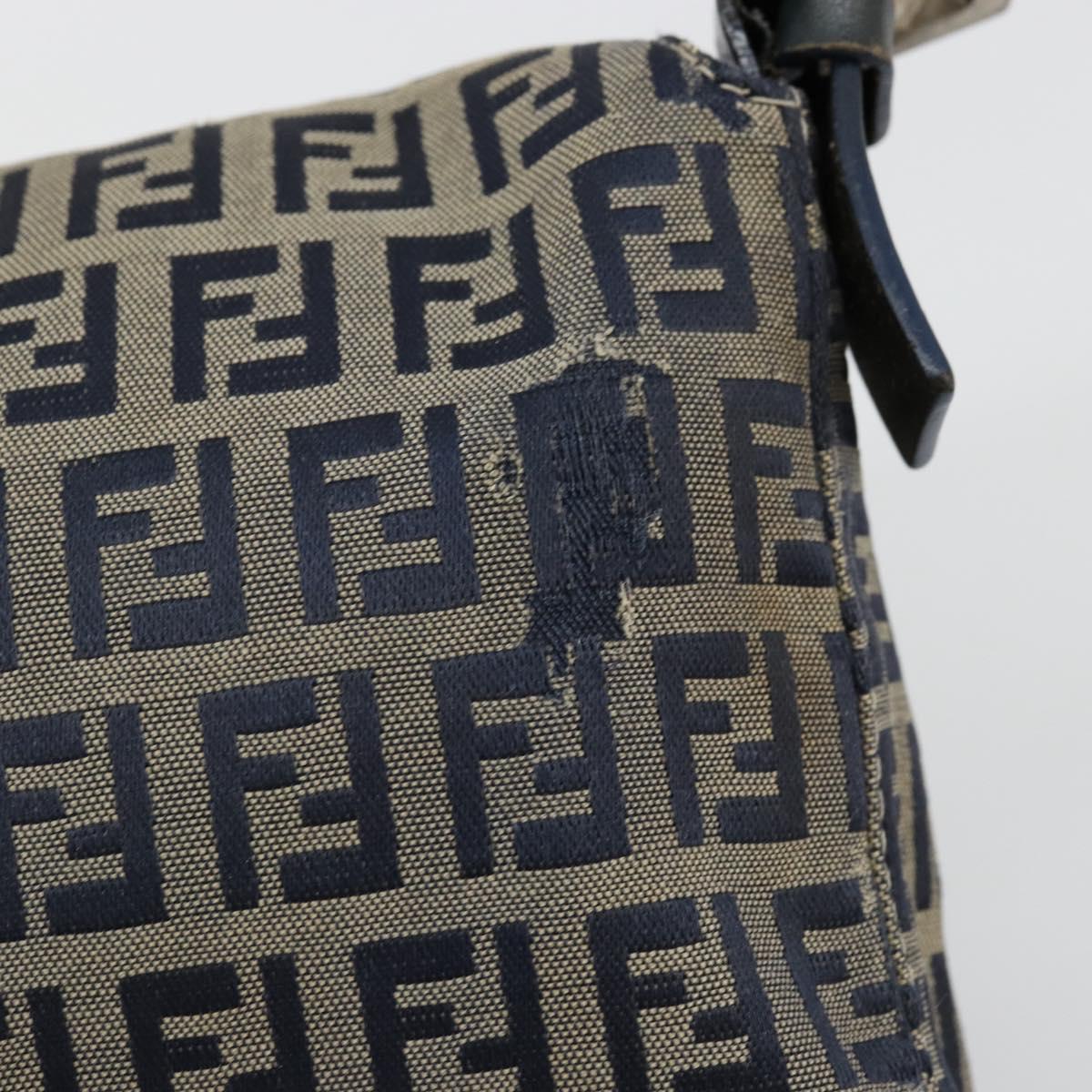 FENDI Zucchino Canvas Baguette Bag Navy Originale | Mamma Baguette Argento