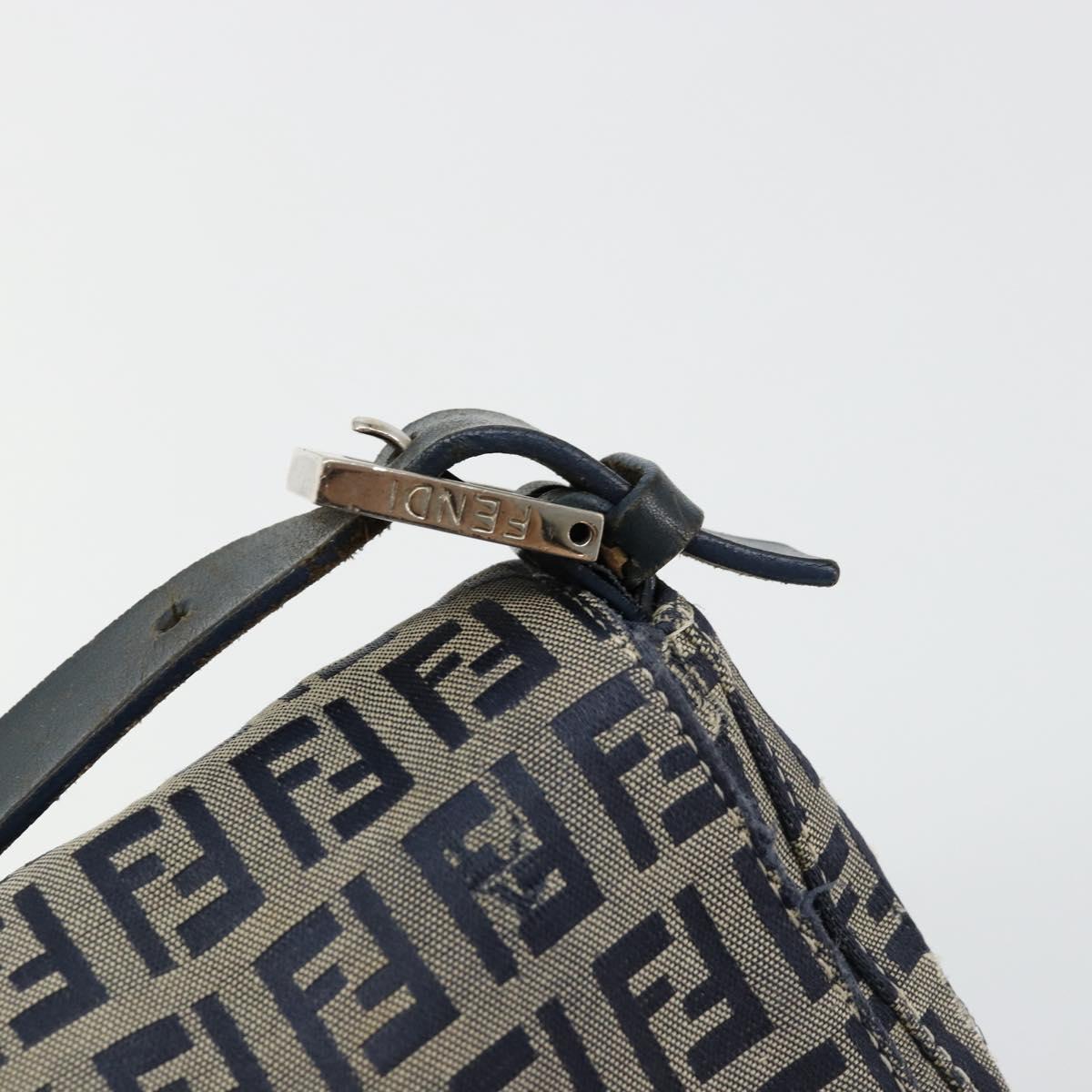 FENDI Zucchino Canvas Baguette Bag Navy Originale | Mamma Baguette Argento
