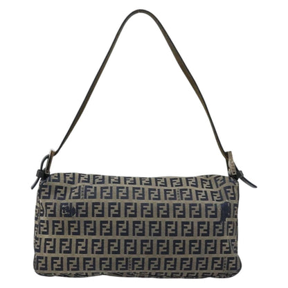 FENDI Zucchino Canvas Baguette Bag Navy Originale | Mamma Baguette Argento