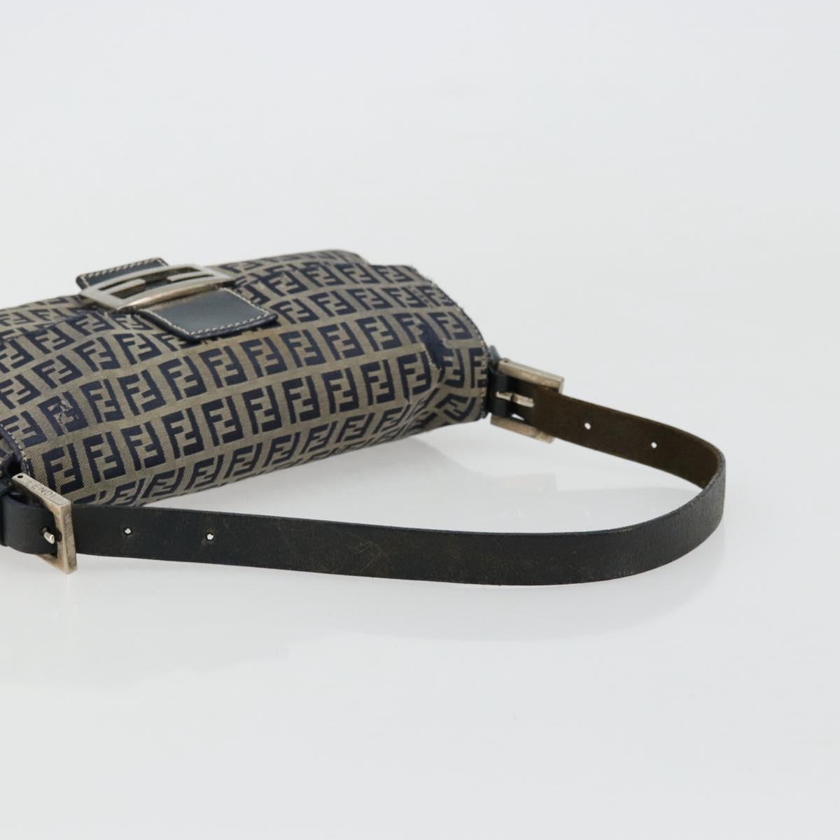 FENDI Zucchino Canvas Baguette Bag Navy Originale | Mamma Baguette Argento
