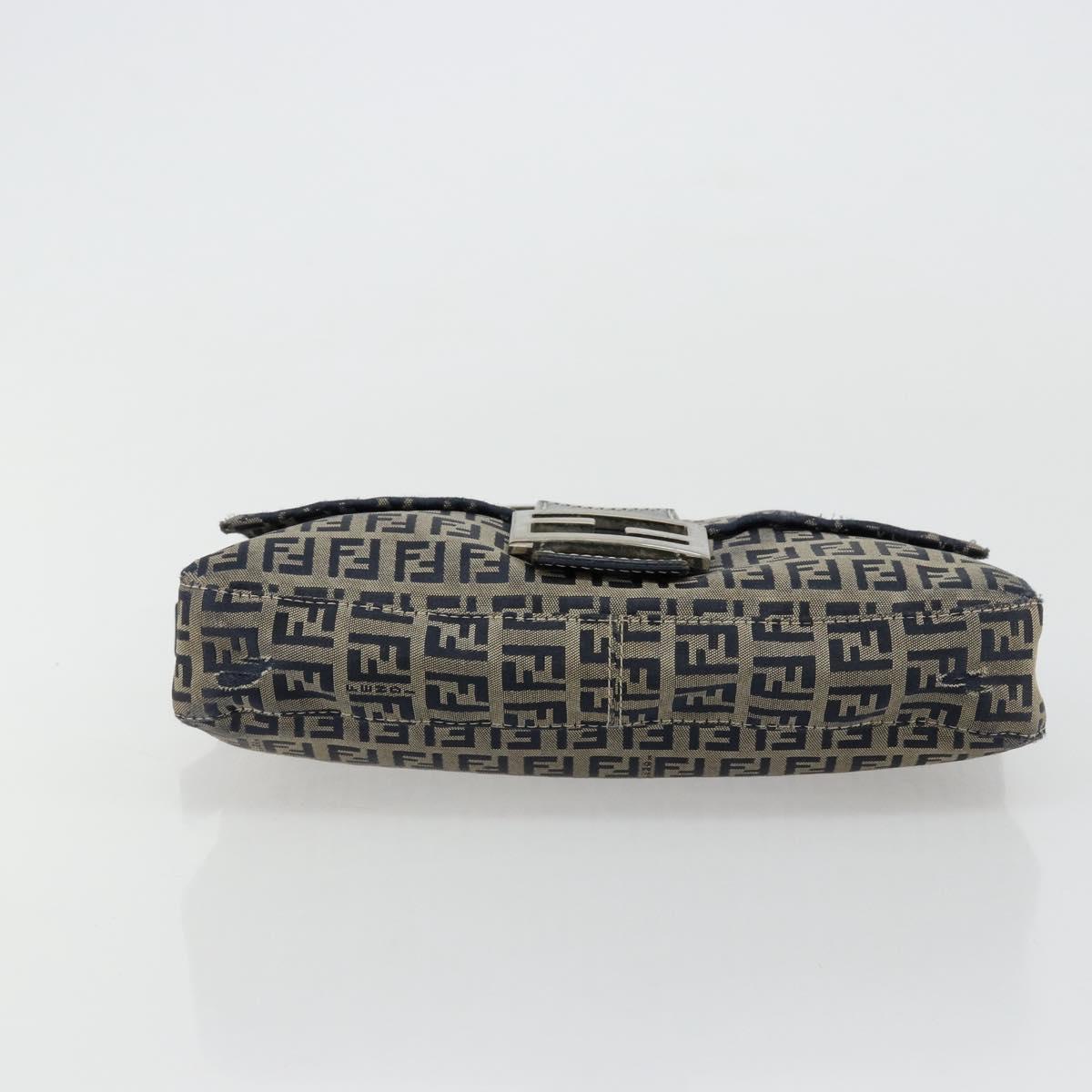 FENDI Zucchino Canvas Baguette Bag Navy Originale | Mamma Baguette Argento