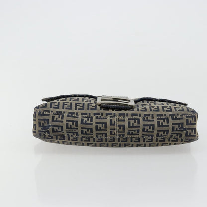 FENDI Zucchino Canvas Baguette Bag Navy Originale | Mamma Baguette Argento