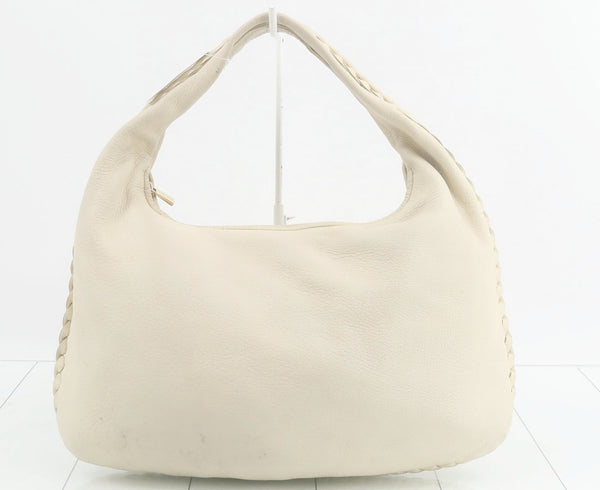 Bottega Veneta Hobo Cervo in Pelle di Cervo Crema Vintage
