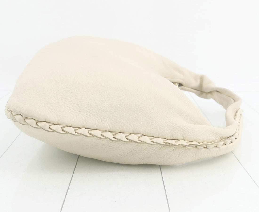 Bottega Veneta Hobo Cervo in Pelle di Cervo Crema Vintage