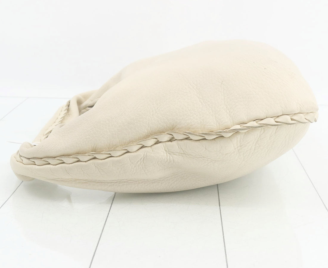 Bottega Veneta Hobo Cervo in Pelle di Cervo Crema Vintage