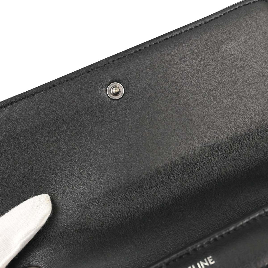 Celine Black Leather Shoulder Bag Vintage