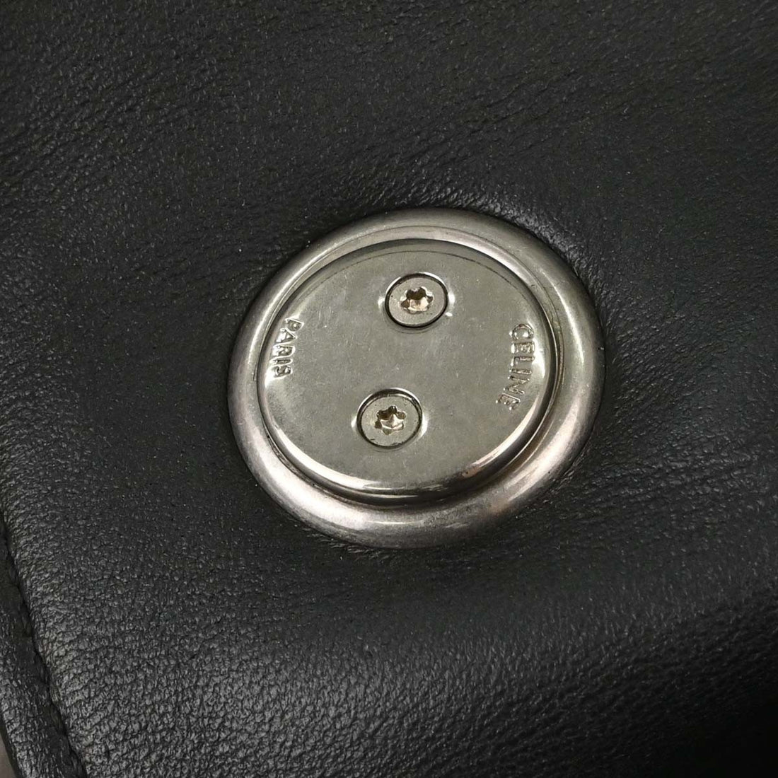 Celine Black Leather Shoulder Bag Vintage