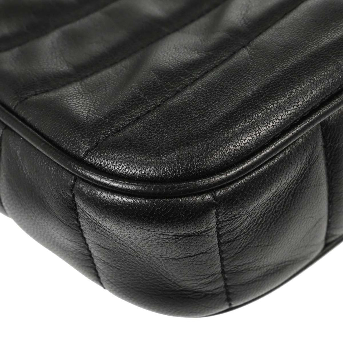 Celine Black Leather Shoulder Bag Vintage
