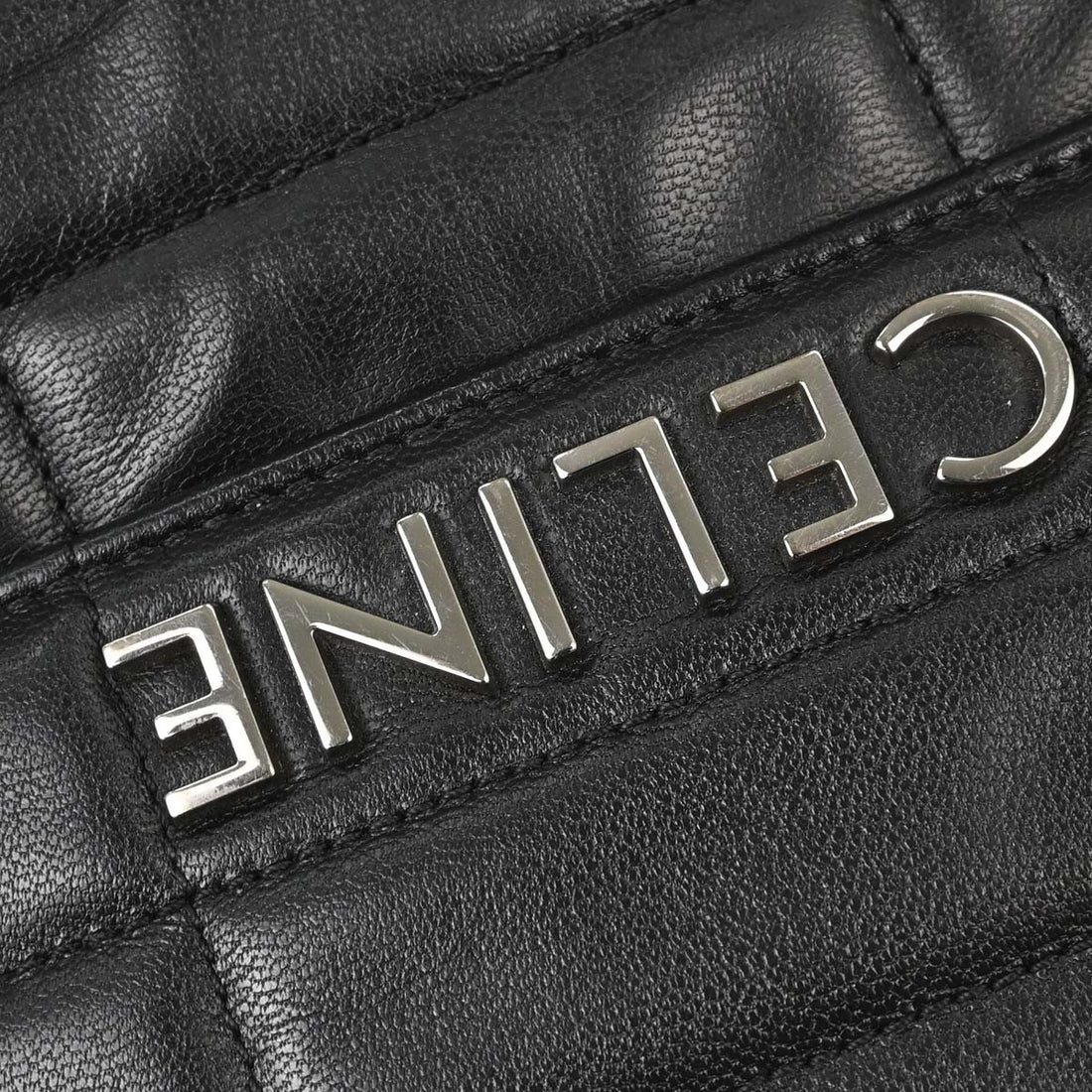 Celine Black Leather Shoulder Bag Vintage