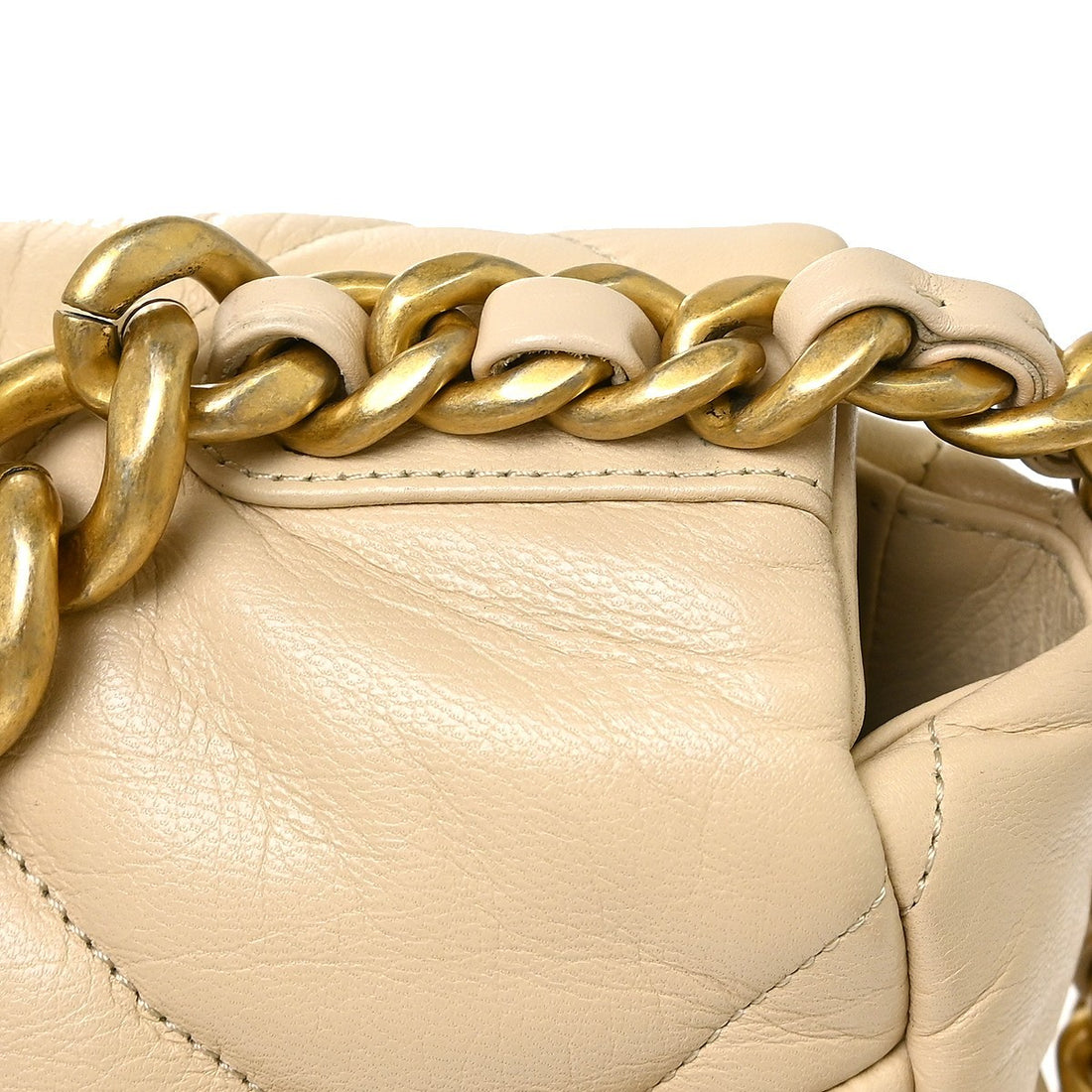 Chanel 19 Large in Pelle di Agnello Beige Vintage