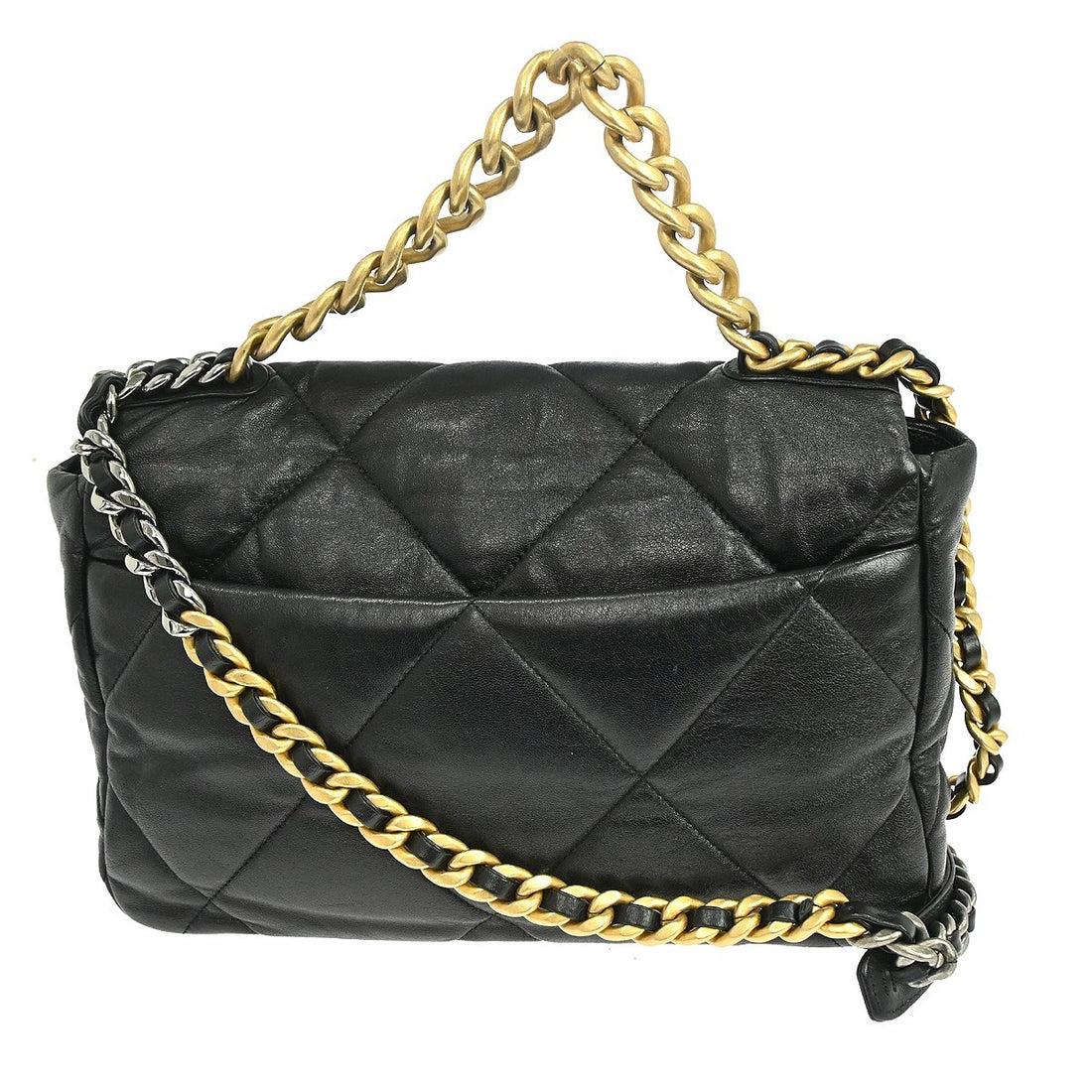 Chanel 19 Large in Pelle di Agnello Nero Vintage