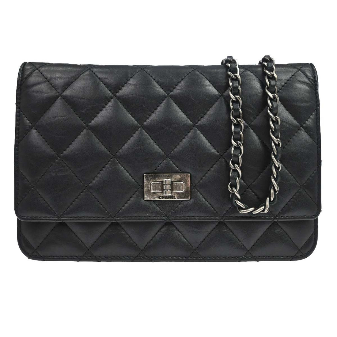 Chanel 2.55 Reissue WOC in Pelle di Vitello Invecchiata Nero Vintage