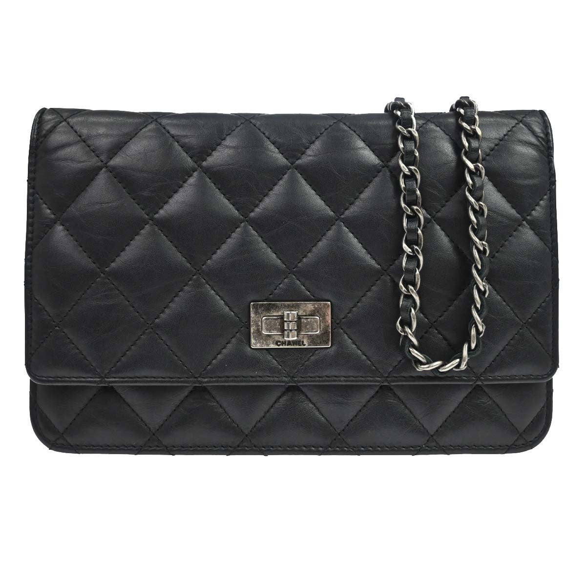 Chanel 2.55 Reissue WOC in Pelle di Vitello Invecchiata Nero Vintage