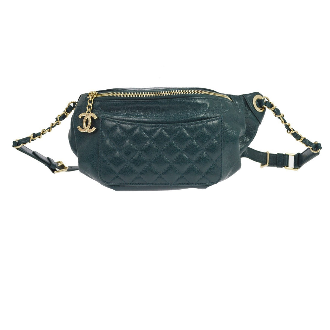 Chanel Banane in Pelle di Vitello Verde Vintage