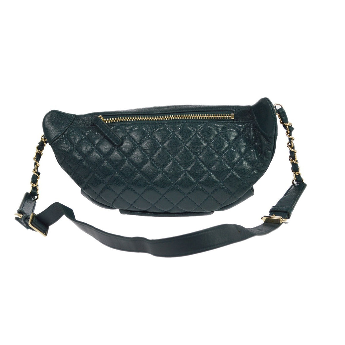 Chanel Banane in Pelle di Vitello Verde Vintage