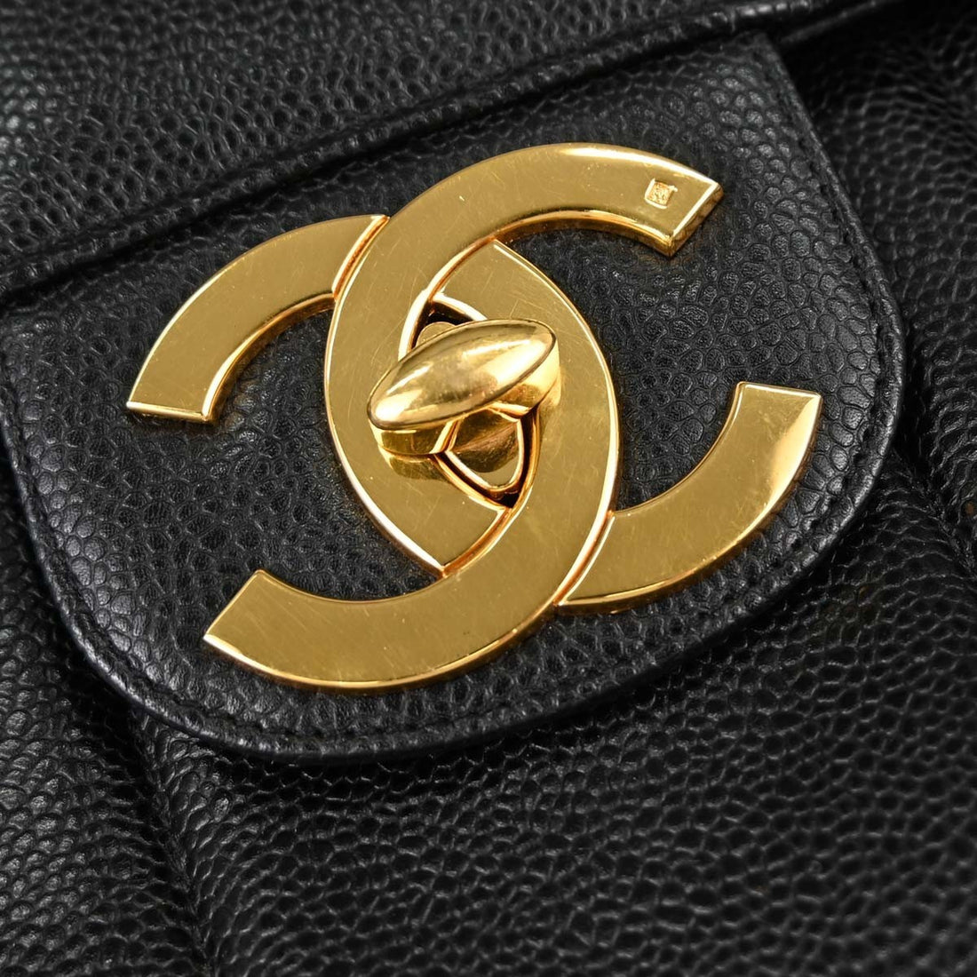 Chanel Black Calfskin Jumbo Mademoiselle Classic Flap Bag Vintage