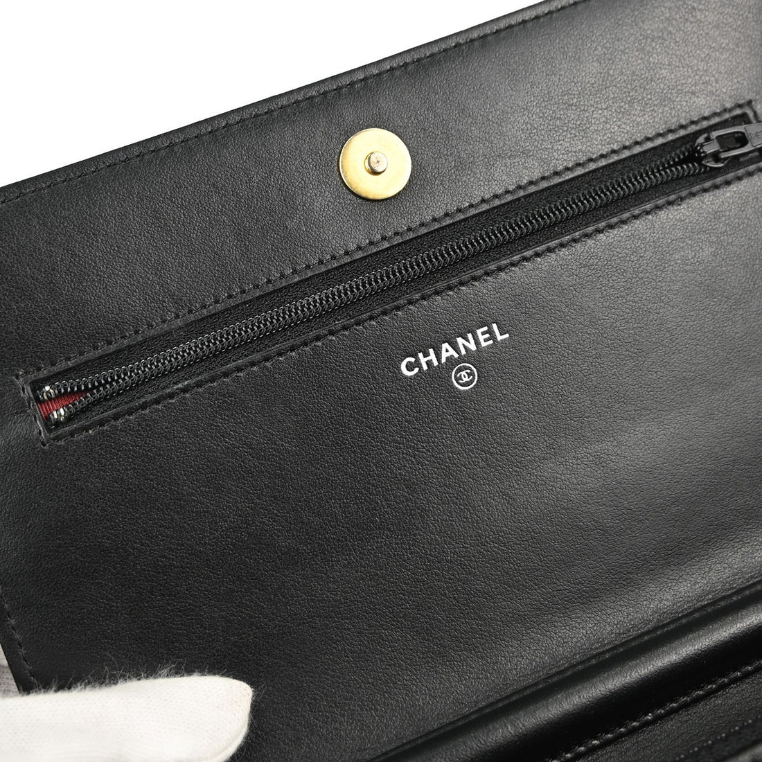 Chanel Black Calfskin Tweed WOC Wallet on Chain Shoulder Bag Vintage