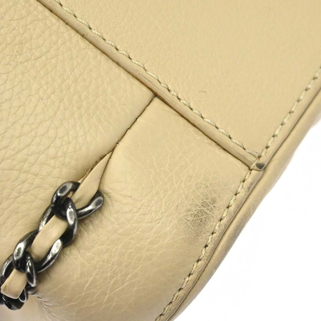 Chanel Borsa a Catena in Pelle Caviar Beige Vintage