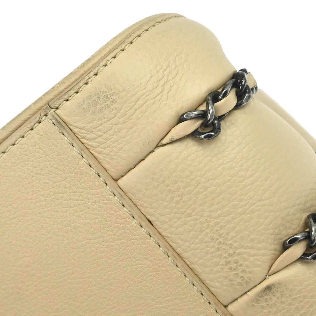 Chanel Borsa a Catena in Pelle Caviar Beige Vintage