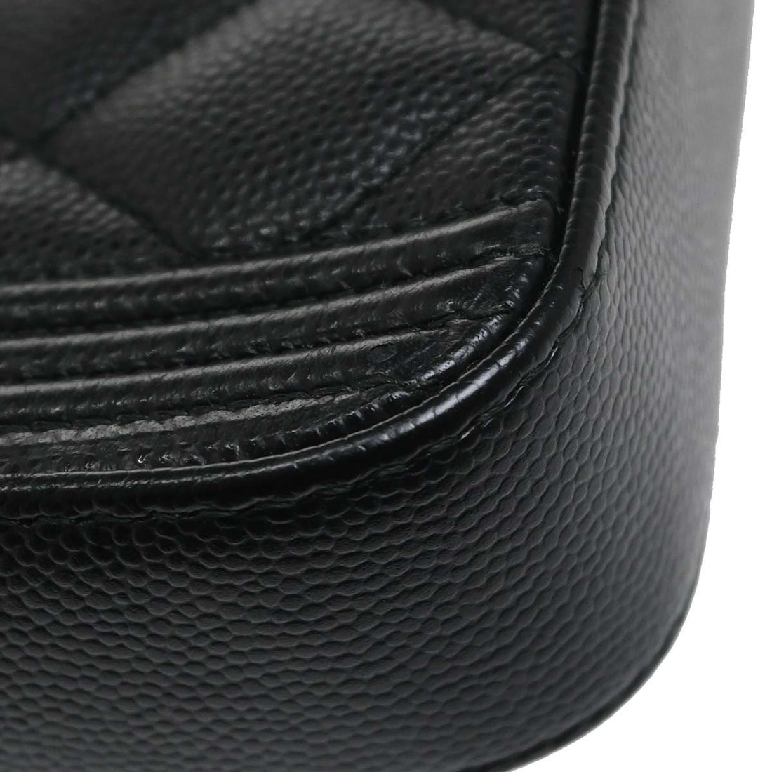 Chanel Boy Double Zip Clutch in Pelle di Vitello Nero Vintage