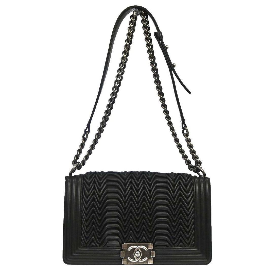 Chanel Boy Medium in Pelle di Agnello Nera Vintage