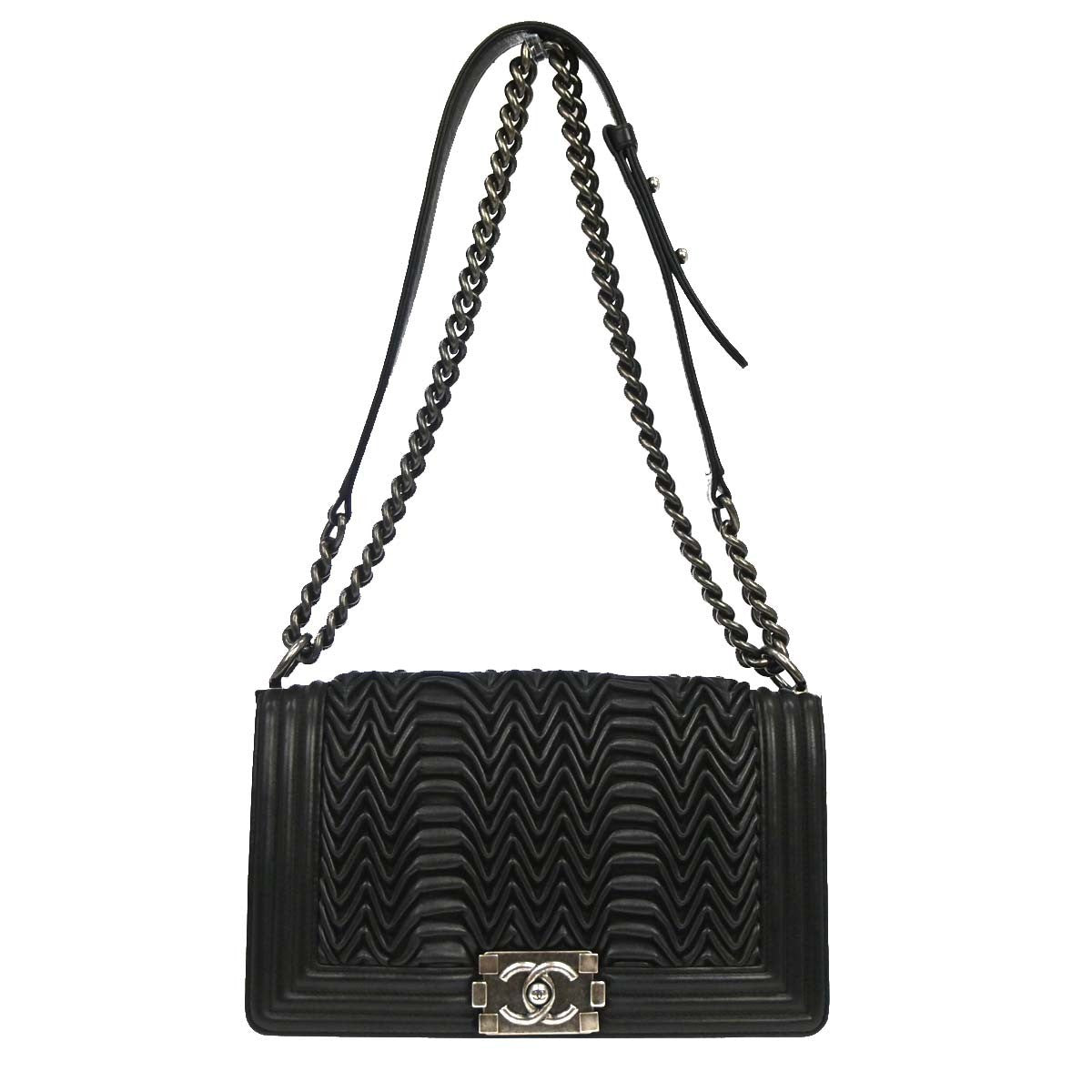 Chanel Boy Medium in Pelle di Agnello Nera Vintage