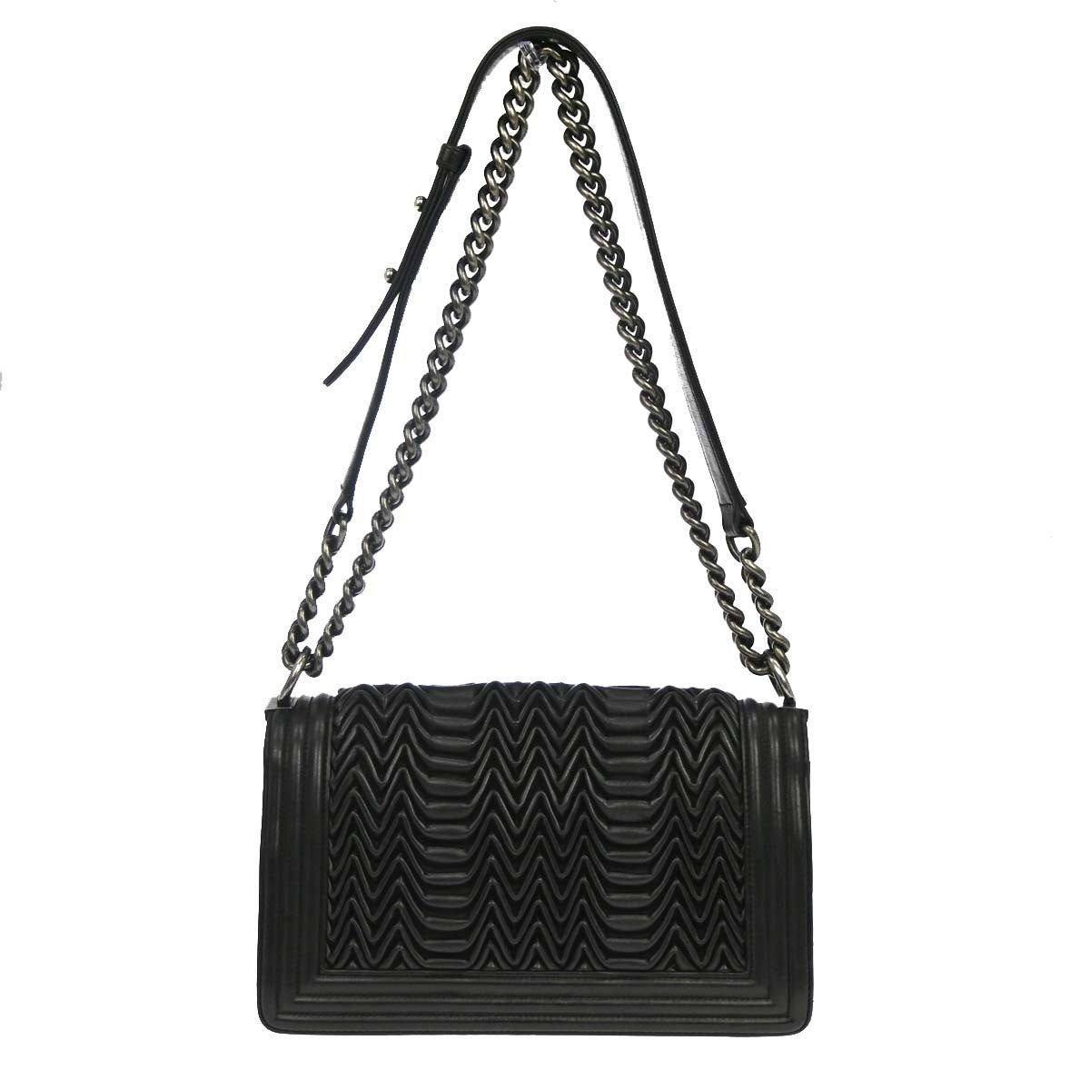 Chanel Boy Medium in Pelle di Agnello Nera Vintage – foto 2
