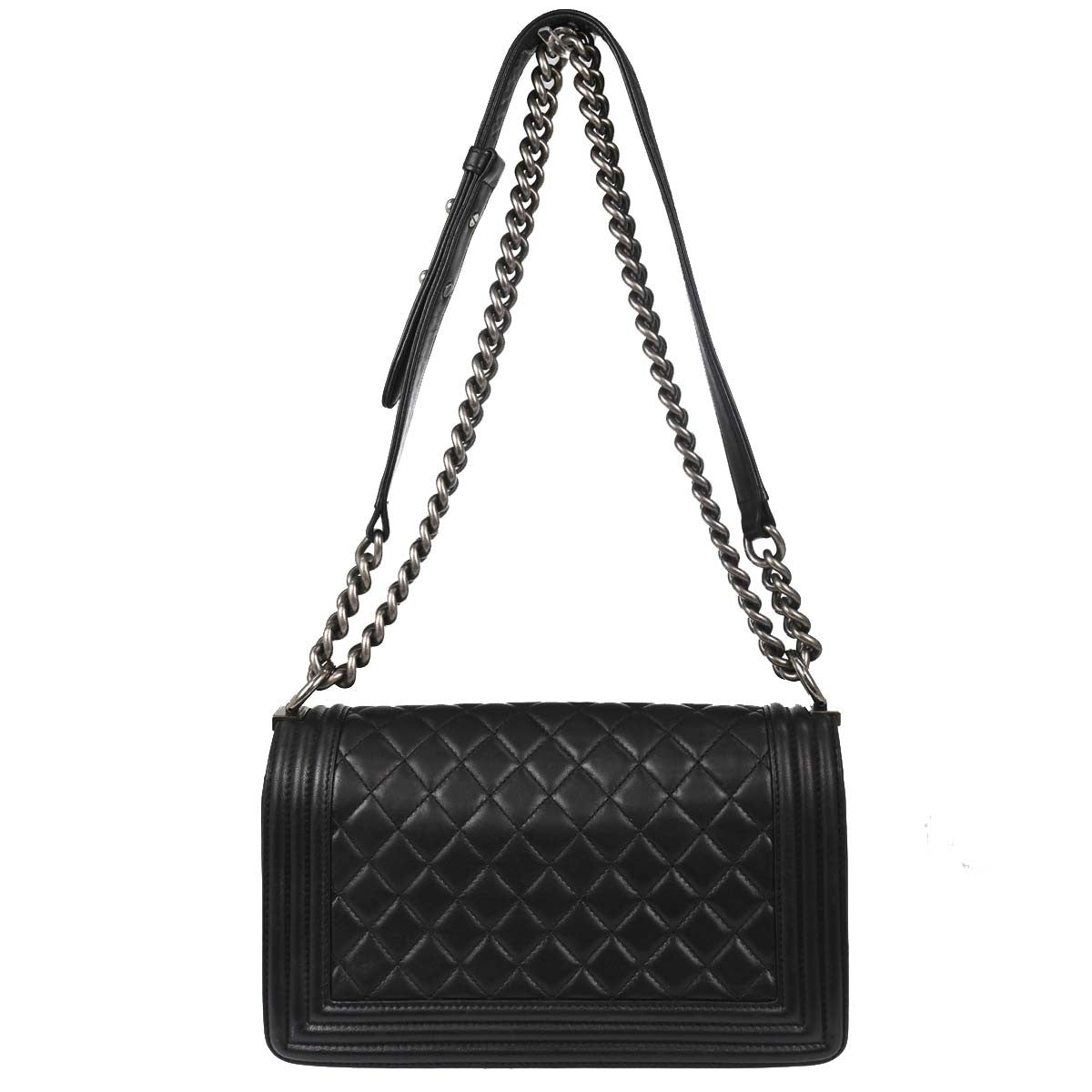 Chanel Boy Medium in Pelle di Agnello Nera Vintage – foto 2