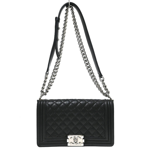 Chanel Boy Medium in Pelle di Agnello Nero Vintage