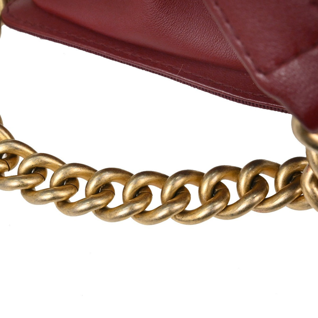 Boy Chanel Red Lambskin Tweed Medium Shoulder Bag Vintage