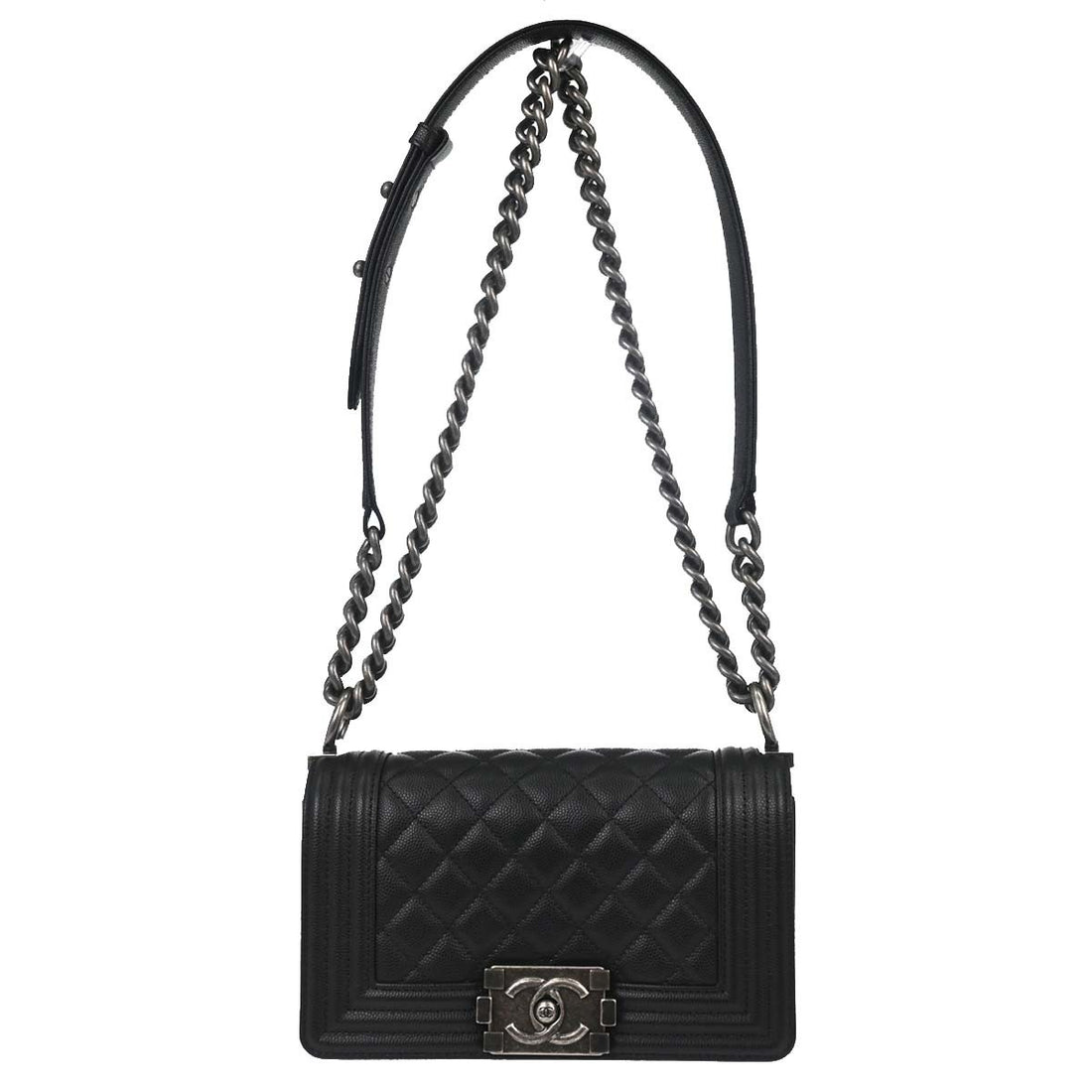 Chanel Boy Small a Spalla in Pelle di Vitello Nera Vintage