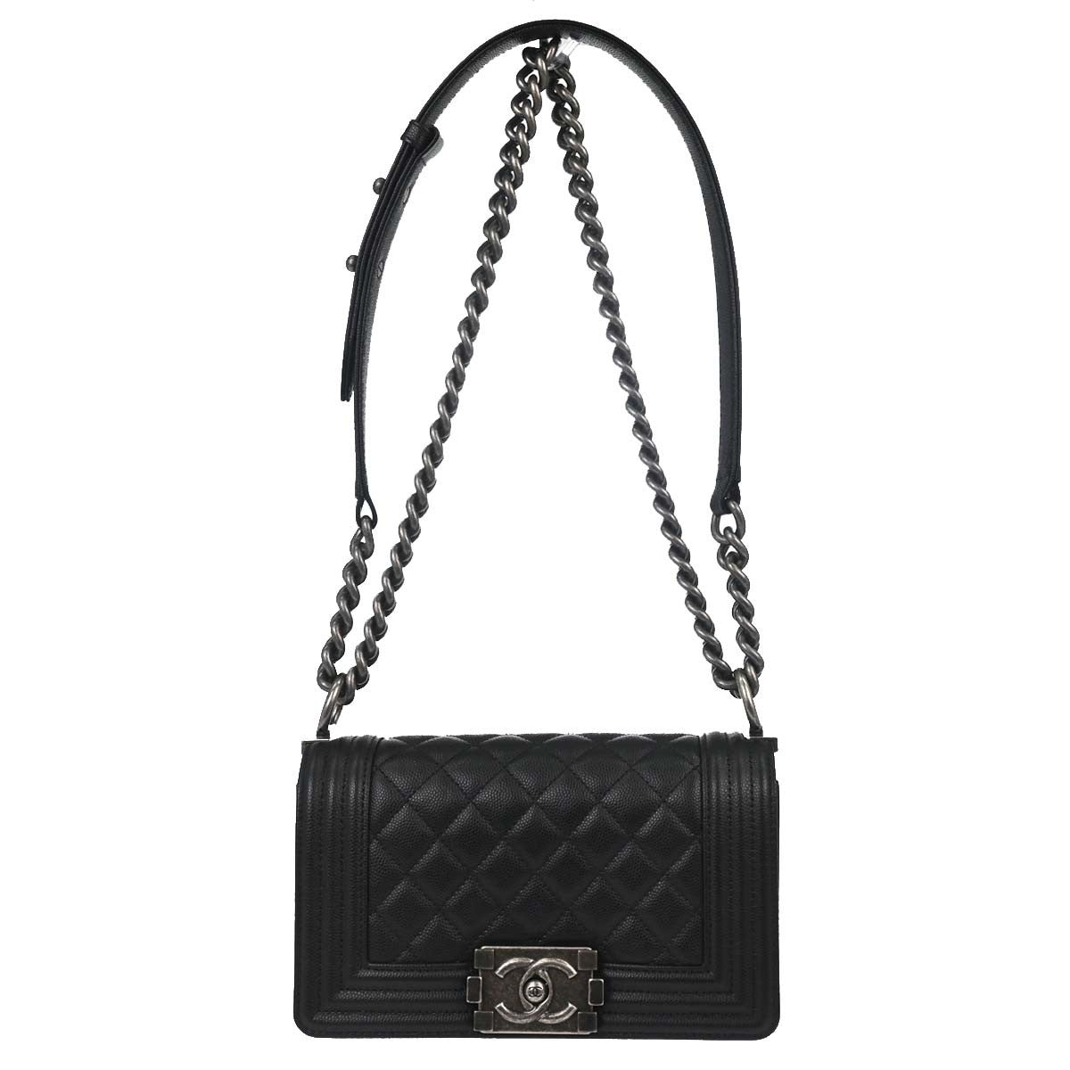 Chanel Boy Small a Spalla in Pelle di Vitello Nera Vintage