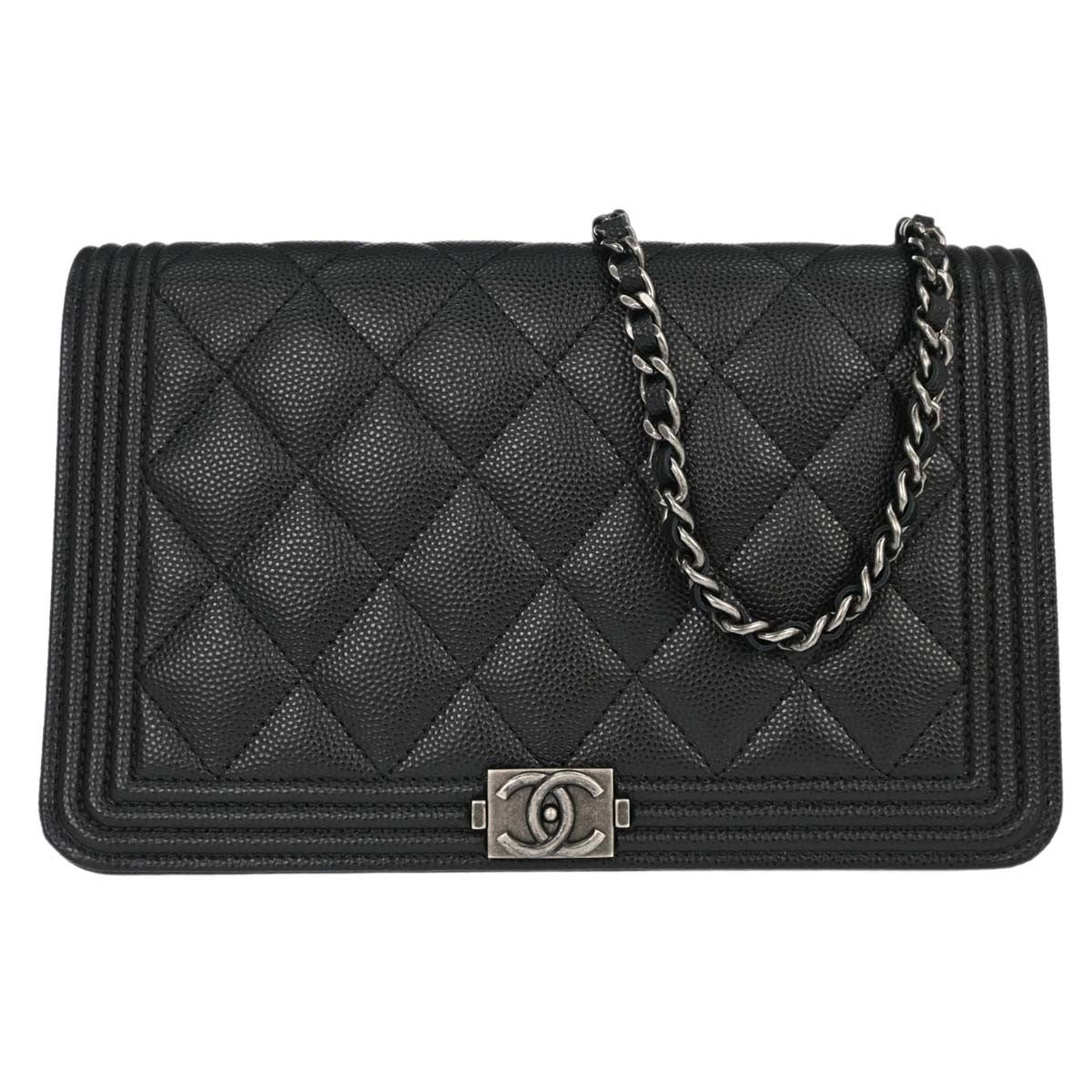 Chanel Boy Wallet on Chain in Pelle di Vitello Nera Vintage