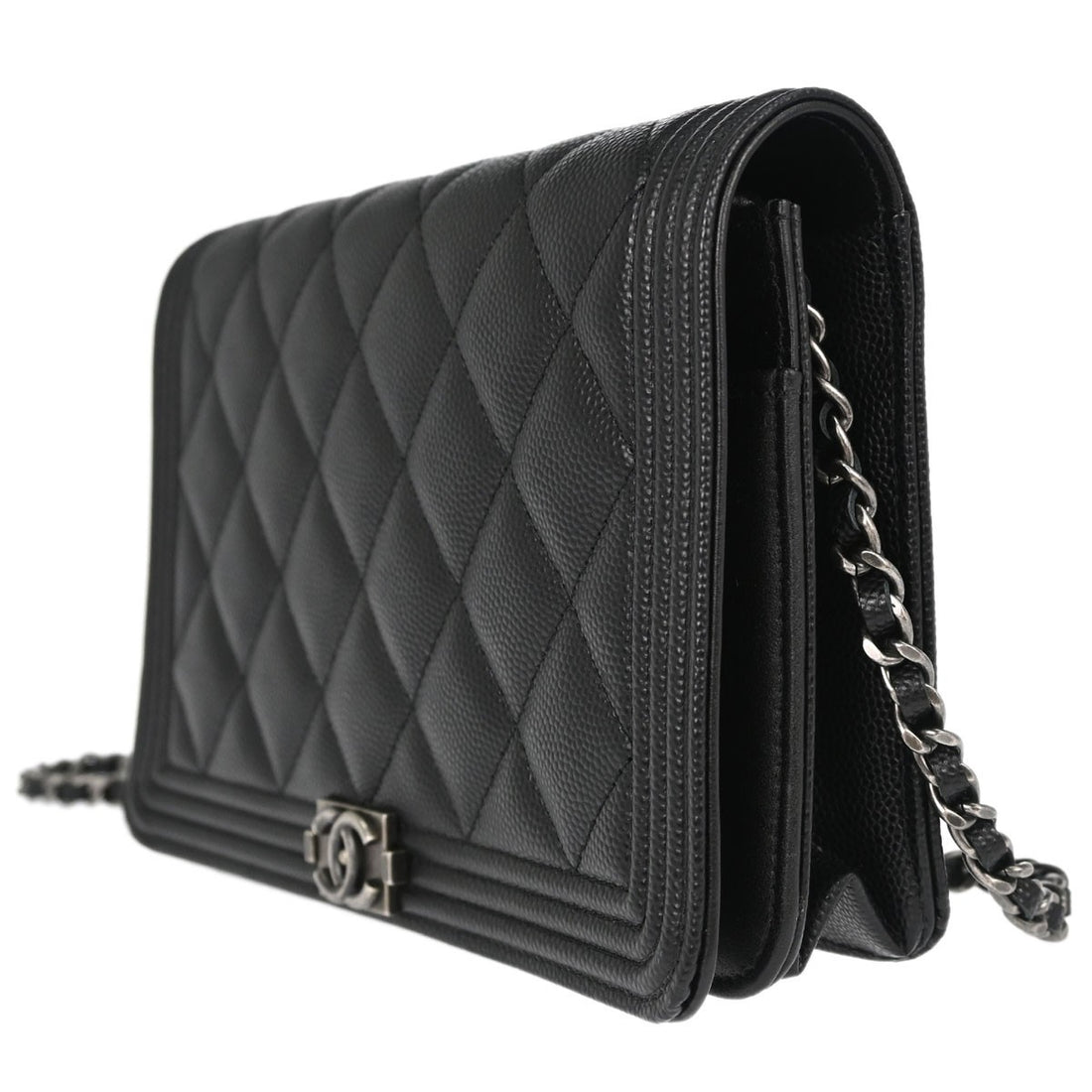 Chanel Boy Wallet on Chain in Pelle di Vitello Nera Vintage