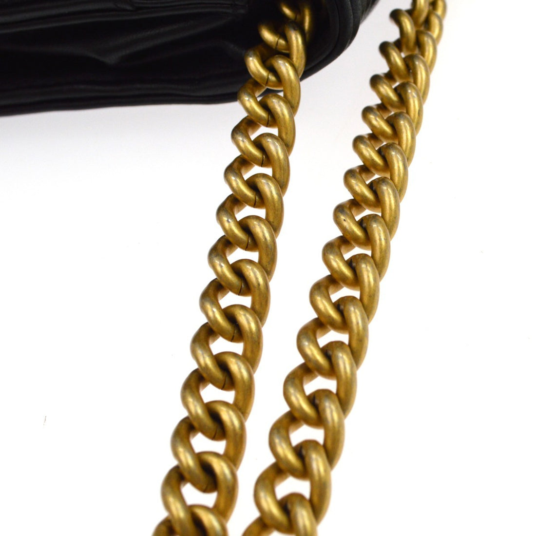 Chanel Boy Wallet on Chain in Pelle di Agnello Chevron Nero Vintage