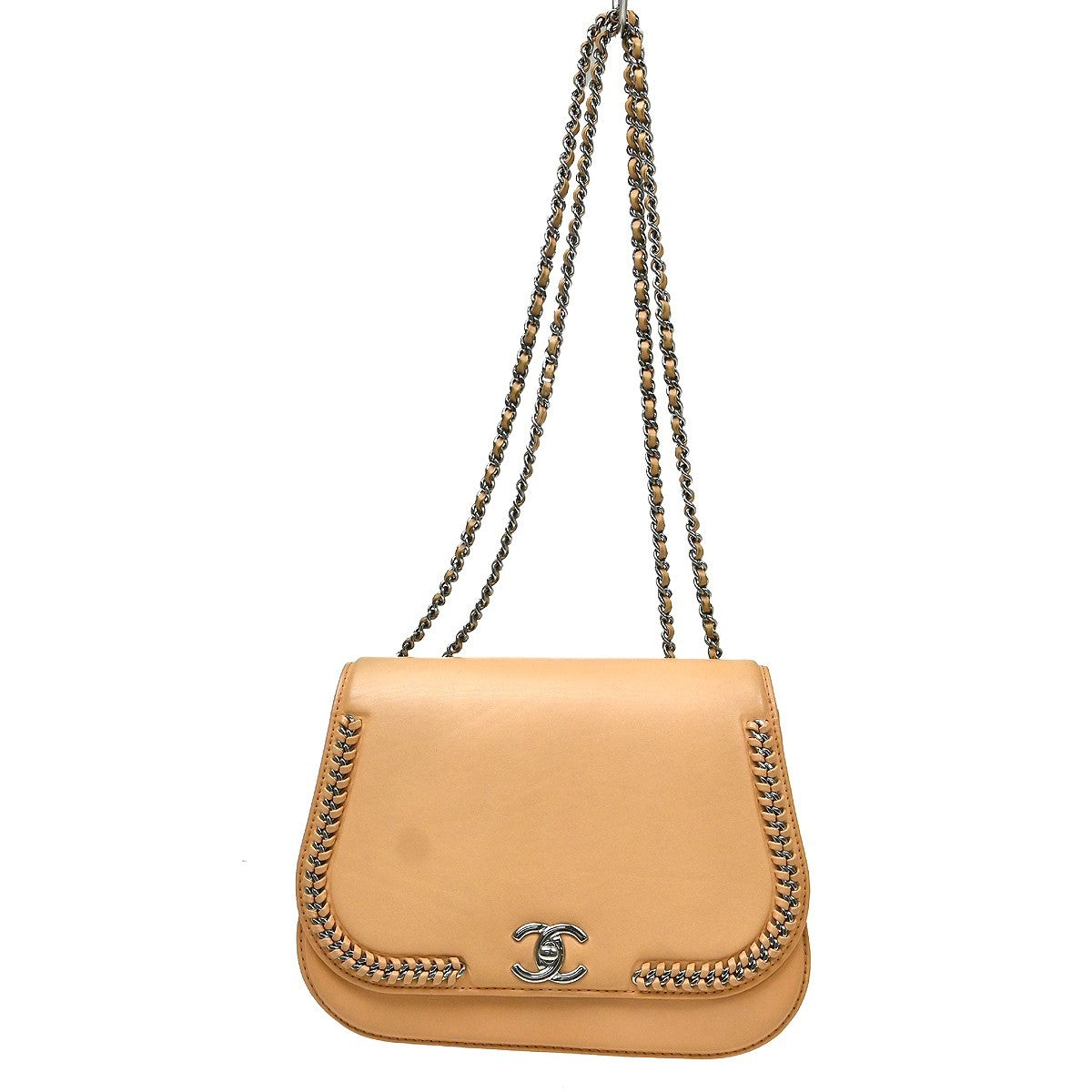 Chanel Braided Chic Flap in Pelle di Agnello Beige Vintage