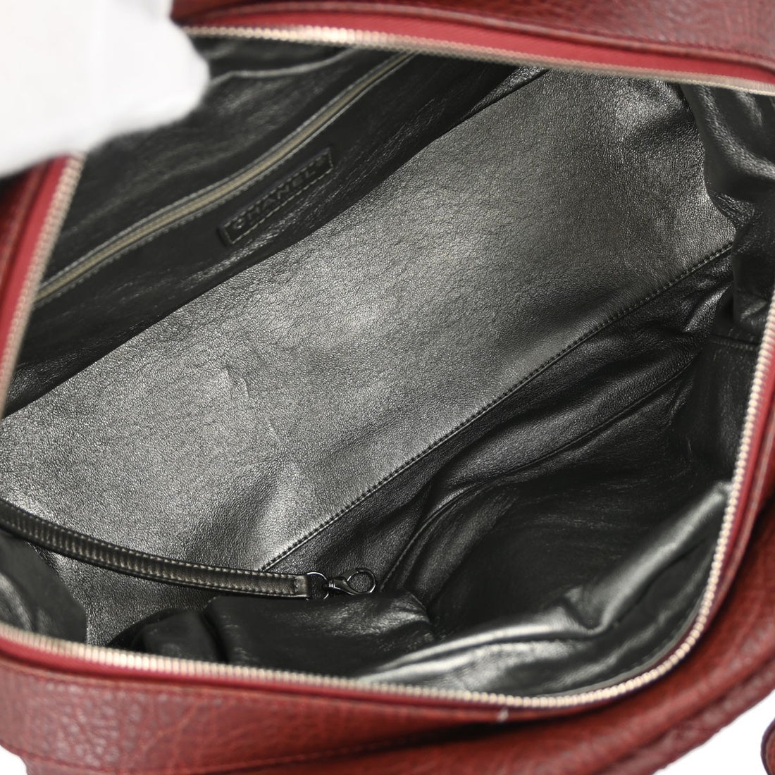 Chanel Burgundy Calfskin Bowling Handbag Vintage