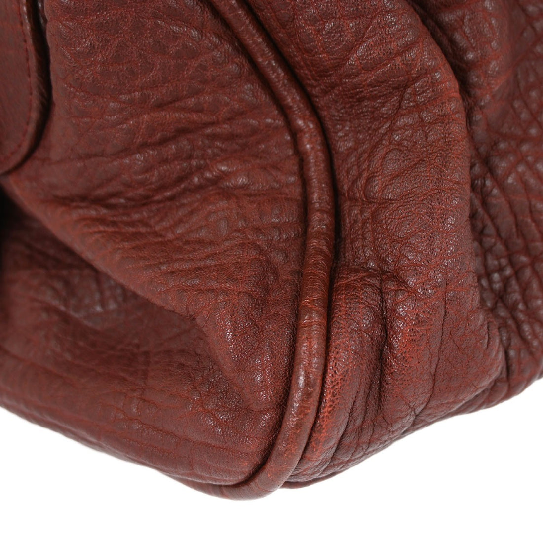 Chanel Burgundy Calfskin Bowling Handbag Vintage
