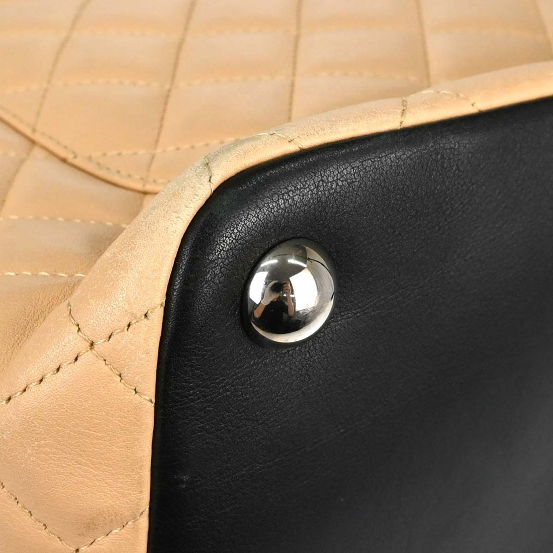Chanel Cambon Ligne Tote in Pelle di Vitello Beige Vintage