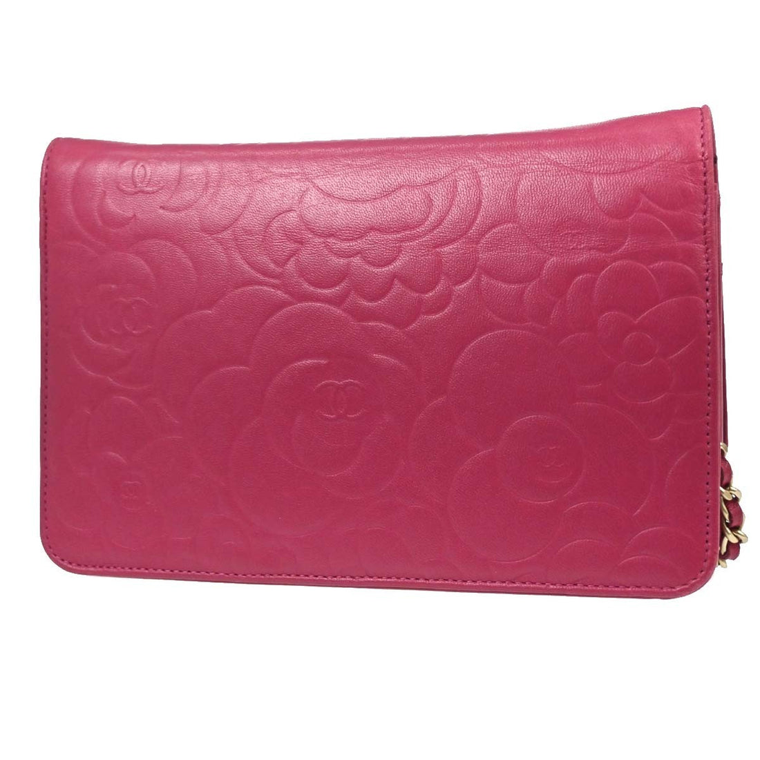 Chanel Camellia Wallet on Chain in Pelle di Agnello Rosa Vintage