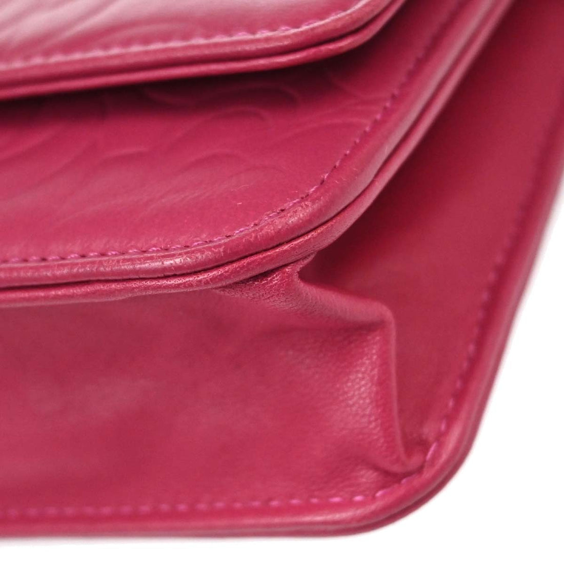 Chanel Camellia Wallet on Chain in Pelle di Agnello Rosa Vintage